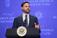 U.S. Vice President JD Vance attends a press conference with Hungarian Prime Minister Viktor Orban, at the former Carmelite Monastery in Budapest, Hungary, April 7, 2026. REUTERS/Jonathan Ernst/Pool