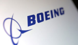 Boeing logo is seen in this illustration taken July 26, 2025. REUTERS/Dado Ruvic/Illustration