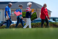Supporters depart a campaign rally against Virginia Democrats' proposed state redistricting constitutional amendment ahead of the referendum special election on April 21, in Bridgewater, Virginia, April 11, 2026. REUTERS/Ken Cedeno/File Photo