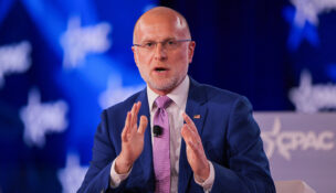 Brendan Carr, FCC Chairman, attends the Conservative Political Action Conference (CPAC) USA 2026 at the Gaylord Texan Resort and Convention Center, in Grapevine, Texas, U.S., March 27, 2026. REUTERS/Daniel Cole/File Photo