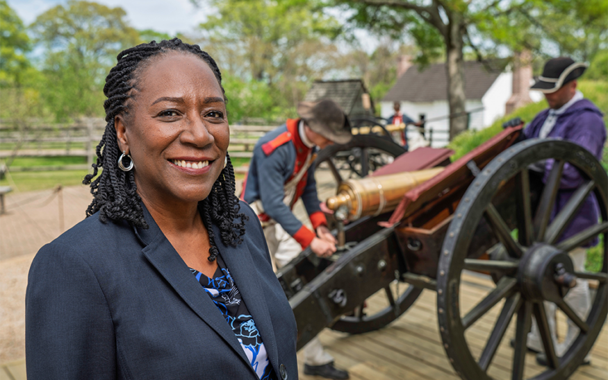 Tourism related to America’s 250th birthday is up, says Christy S. Coleman, executive director of the Jamestown- Yorktown Foundation, which saw May guided tours getting booked last August. Photo by Matthew R.O. Brown