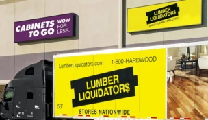 A Lumber Liquidators truck. The flooring retailer is in the final stages of relocating its headquarters and distribution operations from the Richmond region to Tennessee. Photo courtesy Lumber Liquidators