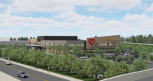A rendering of VCU Health's Pauley Heart Center Pavilion. Image courtesy VCU Health
