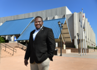Phazhon Nash, a member of Roanoke City Council, visits the Berglund Center. Photo by Natalee Waters