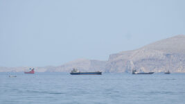 Ships and boats in the Strait of Hormuz, Musandam, Oman, April 24, 2026. REUTERS/File Photo