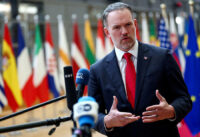 U.S. Trade Representative Jamieson Greer speaks to the media, on the day he attends a working lunch with EU ministers responsible for trade, in Brussels, Belgium, November 24, 2025. REUTERS/Piroschka van de Wouw//File Photo