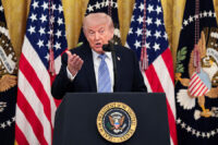 U.S. President Donald Trump speaks during a Small Business Summit in the East Room at the White House in Washington, D.C., U.S., May 4, 2026. REUTERS/Kylie Cooper