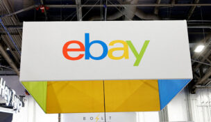 The eBay logo is displayed at the eBay booth during CES 2026, an annual consumer electronics trade show, in Las Vegas, Nevada, U.S., January 6, 2026. REUTERS/Steve Marcus/File Photo/File Photo