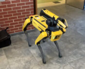 The star of the check-presentation ceremony May 5, 2026, at Virginia State University was 'Spot' the robotic dog, a project VSU with working on with Boston Dynamics.