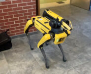 The star of the check-presentation ceremony May 5, 2026, at Virginia State University was 'Spot' the robotic dog, a project VSU with working on with Boston Dynamics.