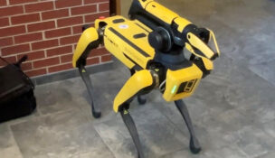 The star of the check-presentation ceremony May 5, 2026, at Virginia State University was 'Spot' the robotic dog, a project VSU with working on with Boston Dynamics.
