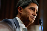 Kevin Warsh, U.S. President Donald Trump's nominee to be next chair of the Federal Reserve, attends a Senate Banking Committee confirmation hearing to testify, on Capitol Hill in Washington, D.C., U.S., April 21, 2026. REUTERS/Elizabeth Frantz/File Photo