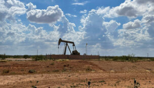 A pumpjack, used to help lift oil from a well, in the Permian basin near Midland, Texas, U.S., October 8, 2025. REUTERS/Arathy Somasekhar