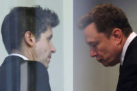 A combination image shows OpenAI CEO Sam Altman and Elon Musk during the trial. REUTERS/Manuel Orbegozo