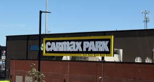 Part of CarMax Park as seen from Arthur Ashe Boulevard. Photo by Katherine Schulte