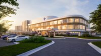 A rendering of Bon Secours's $200 million, four-story patient tower at its Mary Immaculate Hospital in Newport News. Image courtesy Bon Secours