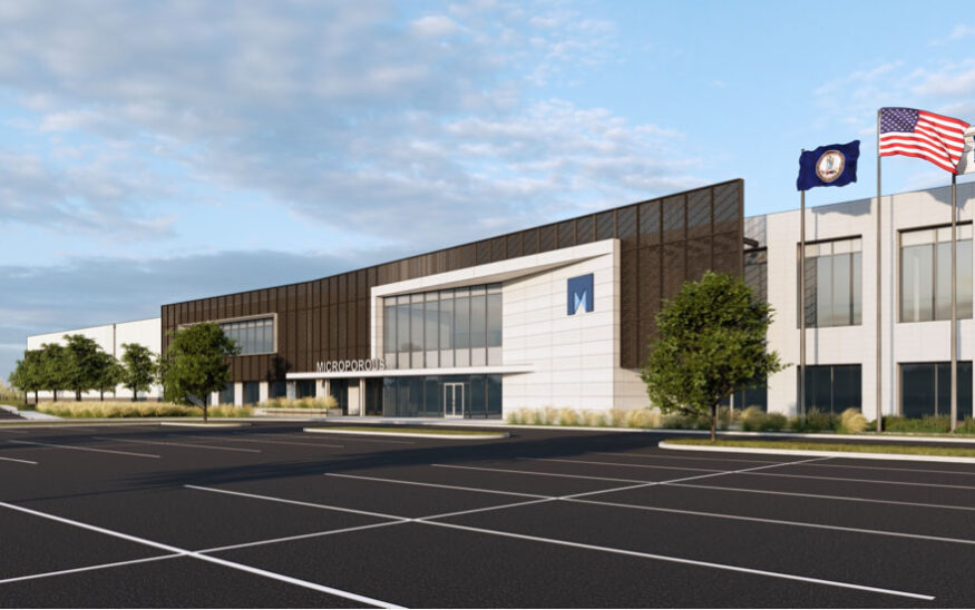 A rendering of the Microporous facility planned for the Southern Virginia Megasite at Berry Hill. Photo courtesy Microporous