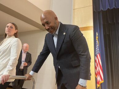 Sen. Michael Jones hosted the June 16, 2026, data center town hall with fellow senators Louise Lucas and Mamie Locke. Photo by Kate Andrews/Virginia Business