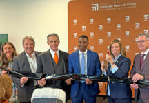 Newport News, Virginia Tech and state officials on April 22 hold a ribbon cutting to celebrate SEFC’s opening. Photo by Josh Janney/Virginia Business