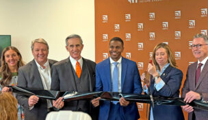 Newport News, Virginia Tech and state officials on April 22 hold a ribbon cutting to celebrate SEFC’s opening. Photo by Josh Janney/Virginia Business