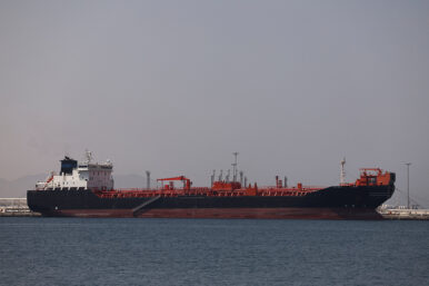 Oil/Chemical Tanker "Bald Man" at the Port of Fujairah, as the U.S.-Israel conflict with Iran limits marine traffic in the Strait of Hormuz, in Fujairah, United Arab Emirates, May 6, 2026. REUTERS/Amr Alfiky