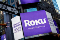 A video sign displays the logo for Roku Inc in Times Square after the company's IPO at the Nasdaq Market in New York, U.S., September 28, 2017. REUTERS/Brendan McDermid/File Photo