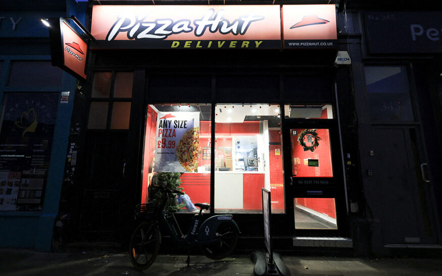 A view of a Pizza Hut store, in London, Britain, December 30, 2024. REUTERS/Mina Kim/File Photo