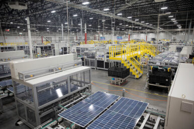 Solar panels are assembled at the Qcells North America factory in Cartersville, Georgia, U.S. June 8, 2026. REUTERS/Alyssa Pointer/File Photo