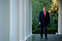 U.S. President Donald Trump walks to address guests as he hosts a dinner with farmers in the Rose Garden of the White House in Washington, D.C., U.S., June 25, 2026. REUTERS/Evan Vucci