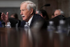 Committee member of the Senate Armed Services Committee, U.S. Senator Angus S. King Jr. (I-ME), attends a Senate Armed Services Committee hearing on U.S. President Donald Trump's FY2027 budget request for the Department of Defense on Capitol Hill in Washington, D.C., U.S., April 30, 2026. REUTERS/Ken Cedeno