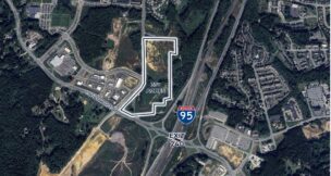 An aerial view of the property Buc-ee's purchased in Stafford County to pave the way for a travel center. Image courtesy S.L. Nusbaum Realty Co.