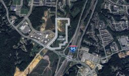 An aerial view of the property Buc-ee's purchased in Stafford County to pave the way for a travel center. Image courtesy S.L. Nusbaum Realty Co.