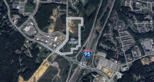An aerial view of the property Buc-ee's purchased in Stafford County to pave the way for a travel center. Image courtesy S.L. Nusbaum Realty Co.