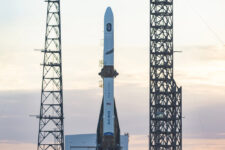 January 10, 2025: Blue Origin's New Glenn rocket is seen at sunset ahead of its maiden launch. Photo: Depositphoto