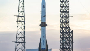 January 10, 2025: Blue Origin's New Glenn rocket is seen at sunset ahead of its maiden launch. Photo: Depositphoto