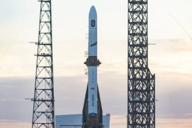 January 10, 2025: Blue Origin's New Glenn rocket is seen at sunset ahead of its maiden launch. Photo: Depositphoto
