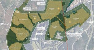 An early conceptual plan for the Tuckahoe Technology Park. Image courtesy Goochland County