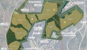 An early conceptual plan for the Tuckahoe Technology Park. Image courtesy Goochland County