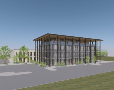 A rendering of Sandberg Development's U.S. headquarters planned for Prince William County's Innovation Park. Image courtesy Prince William County