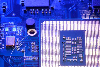 Computer motherboard and chip appear in this illustration taken August 25, 2025. REUTERS/Dado Ruvic/Illustration