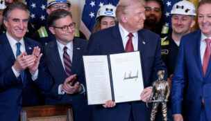 U.S. President Donald Trump hosts an event promoting coal-powered energy sources, at the White House in Washington