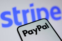 Illustration shows PayPal and Stripe logos