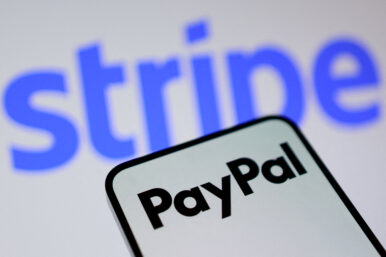 Illustration shows PayPal and Stripe logos