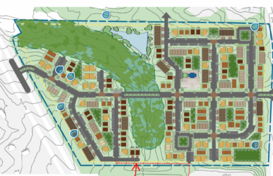 A concept of the 32-acre residential development being proposed at 8010 Walmsley Blvd. Image courtesy Chesterfield County