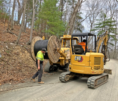 Citizens Telephone Cooperative crews extend fiber broadband service in rural Wythe County through a state-funded project by the Virginia Telecommunications Initiative. Photo courtesy Virginia Telecommunications Initiative
