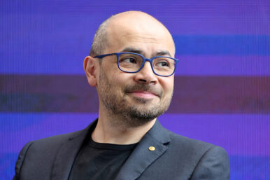 CEO of DeepMind Technologies Demis Hassabis listens during a debate at an AI summit at Imperial College London, in London, Britain, July 9, 2025. LUDOVIC MARIN/Pool via REUTERS/File Photo