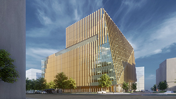 Virginia Tech’s Innovation Campus will make its home in the first phase of a new mixed-use development and innovation district that JBG Smith is developing near the future Potomac Yard Metro station. Rendering by SmithGroup, courtesy Virginia Tech