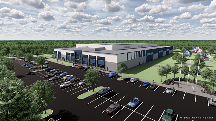 Huntington Ingalls Industries’ $47 million Unmanned Systems Center of Excellence will manufacture and develop undersea drones. Rendering courtesy Huntington Ingalls Industries