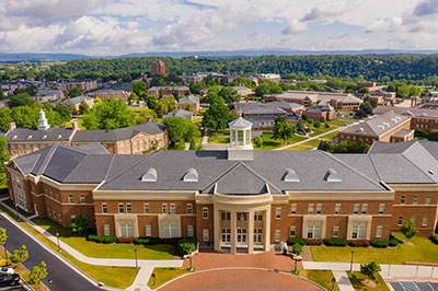 Kyle Hall is the home of Radford's Davis School of Business and Economics.The $44 million, 110,000-square-foot building opened in 2012. Photo courtesy Radford University