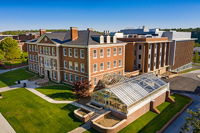 Radford's Artis College of Science and Technology opened in February 2020 following a $34 million renovation of Reed and Curie halls that included building the two-story Center for the Sciences. Photo courtesy Radford University